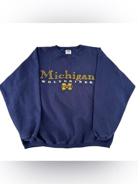 Vintage 90’s Michigan Wolverines University Sweatshirt Men’s XL Embroidered Logo